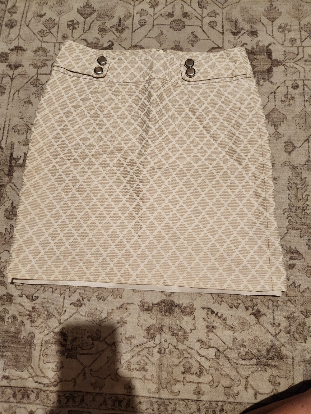 Banana Republic Cream Diamond Jacquard Mini Skirt